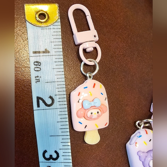 Sanrio Characters on Ice Cream Popsicles Keychain Purse Charms Set of Five New - Picture 6 of 6